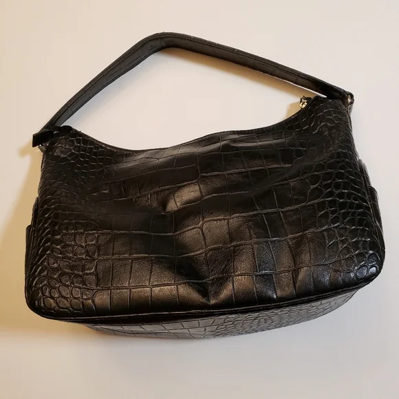 Claiborne Black Embossed Women's Bag - Picture 2 of 11